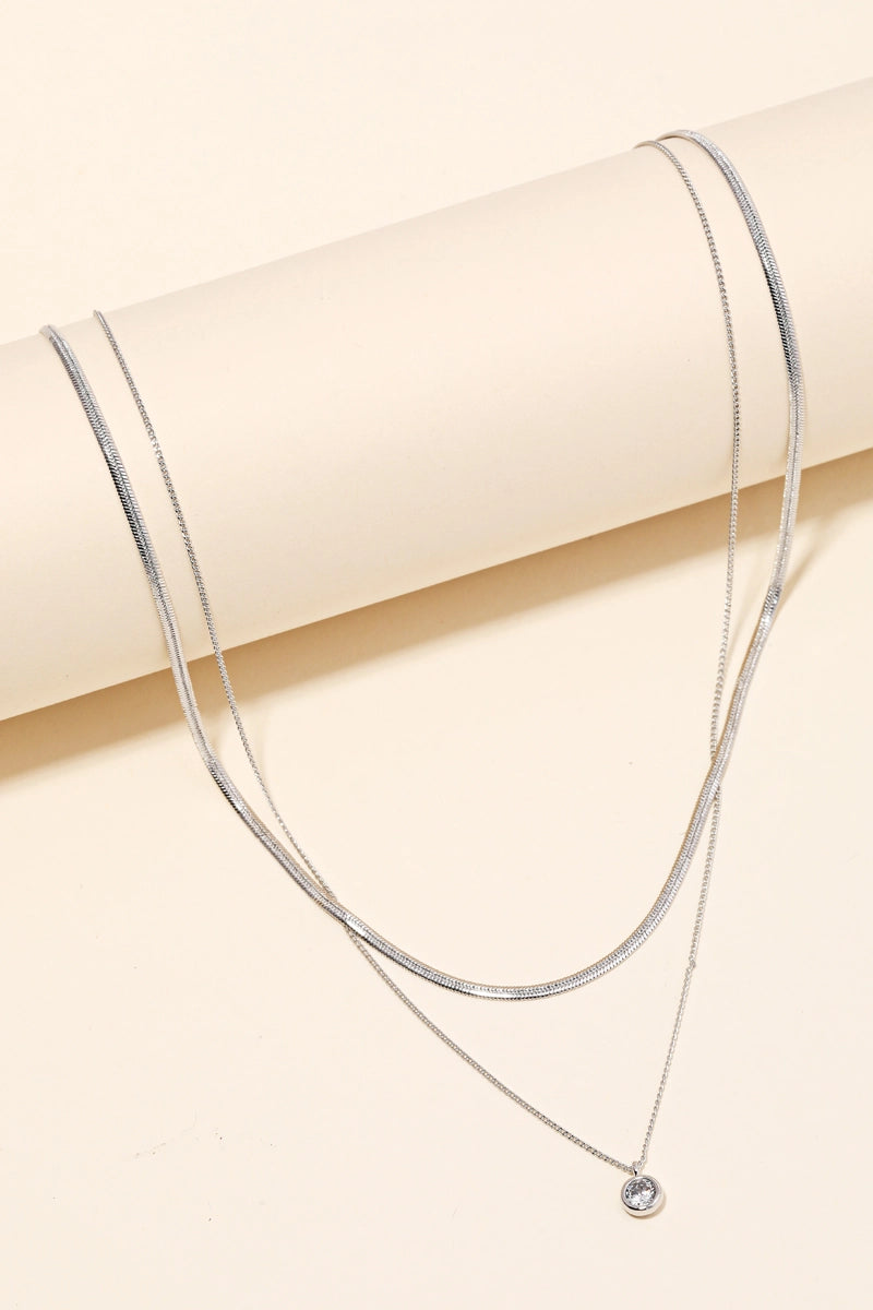Double chain with rhinestone