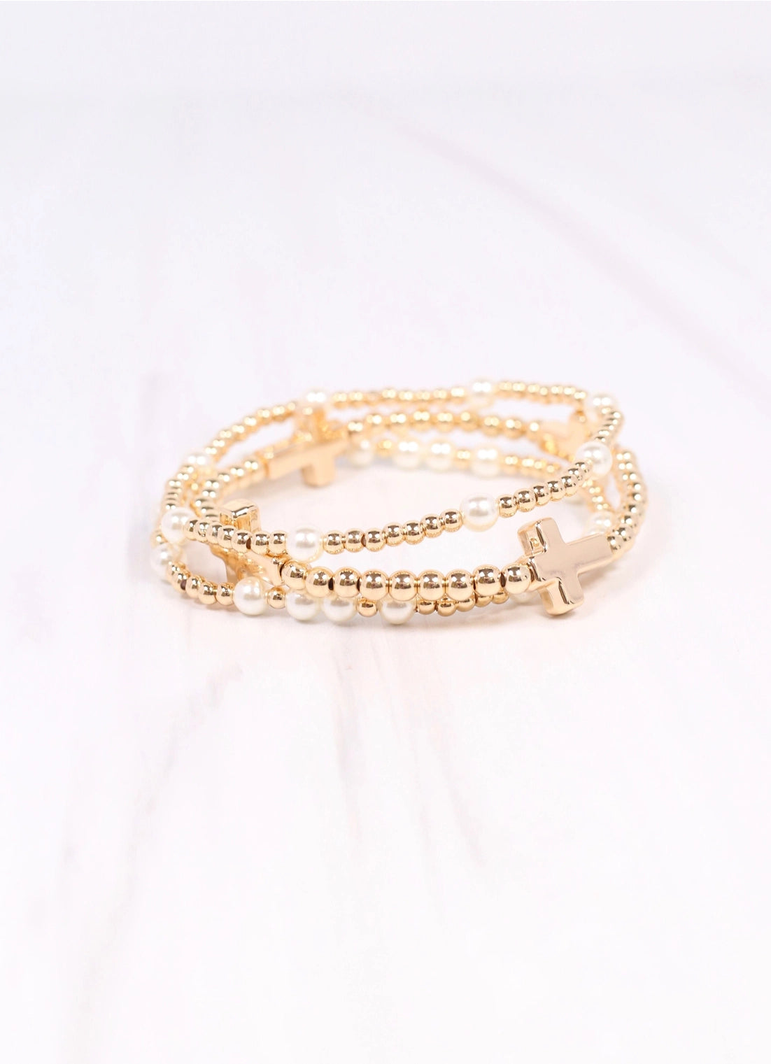 Pearl and Clover Bracelet Set