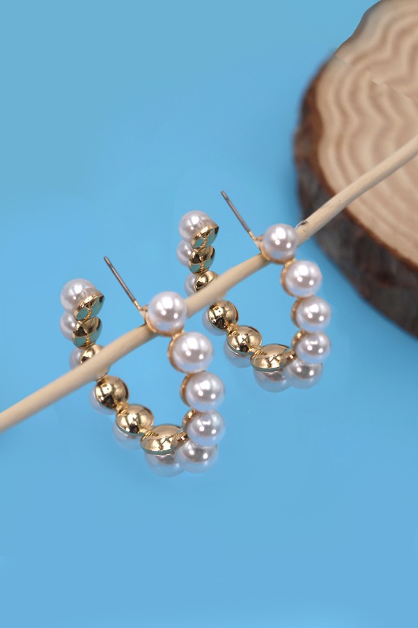 Large Pearl Hoops