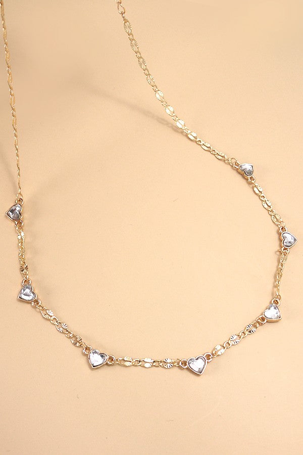 Rhinestone Heart Chain