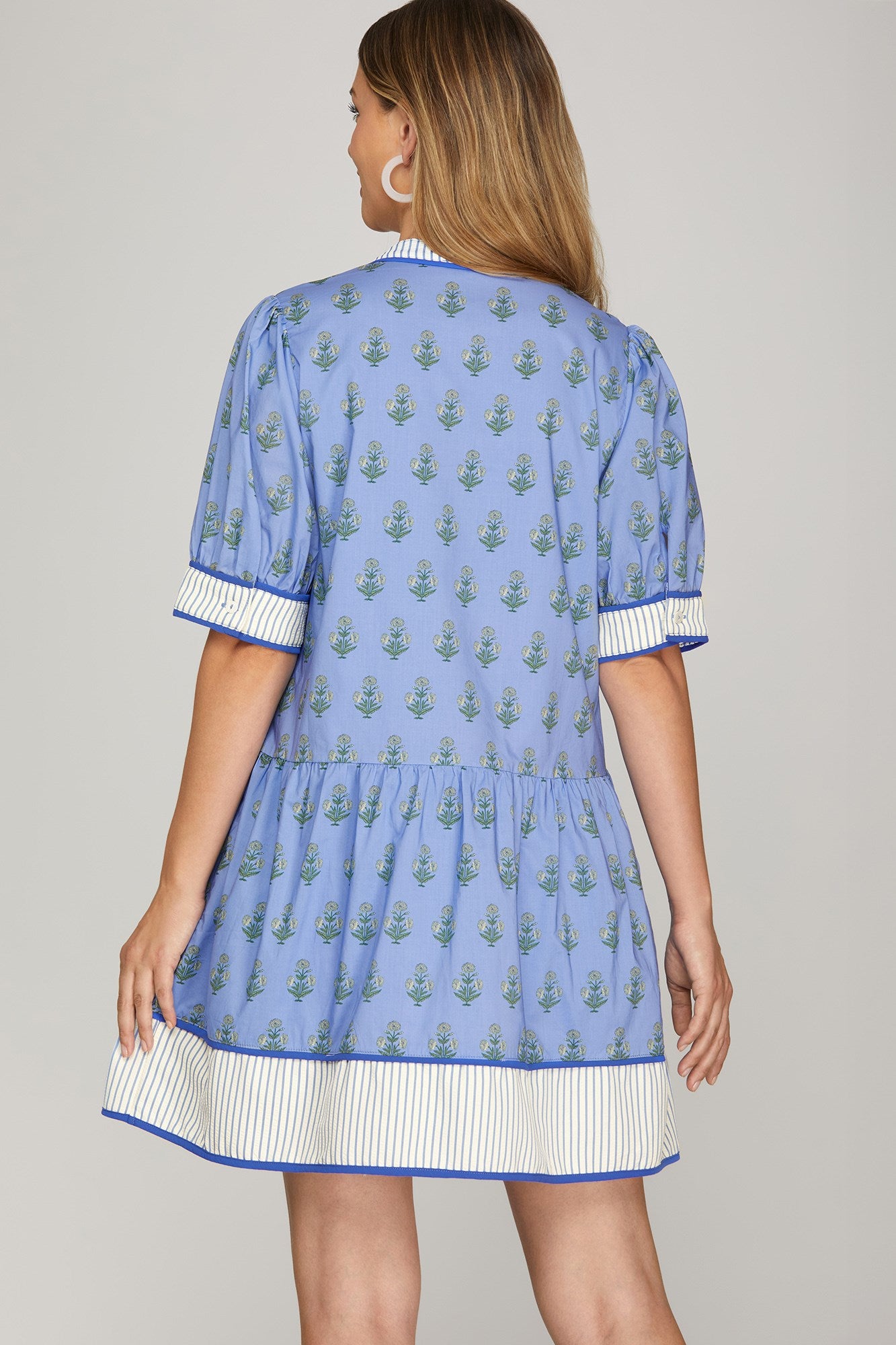 Button down mini dress with pockets