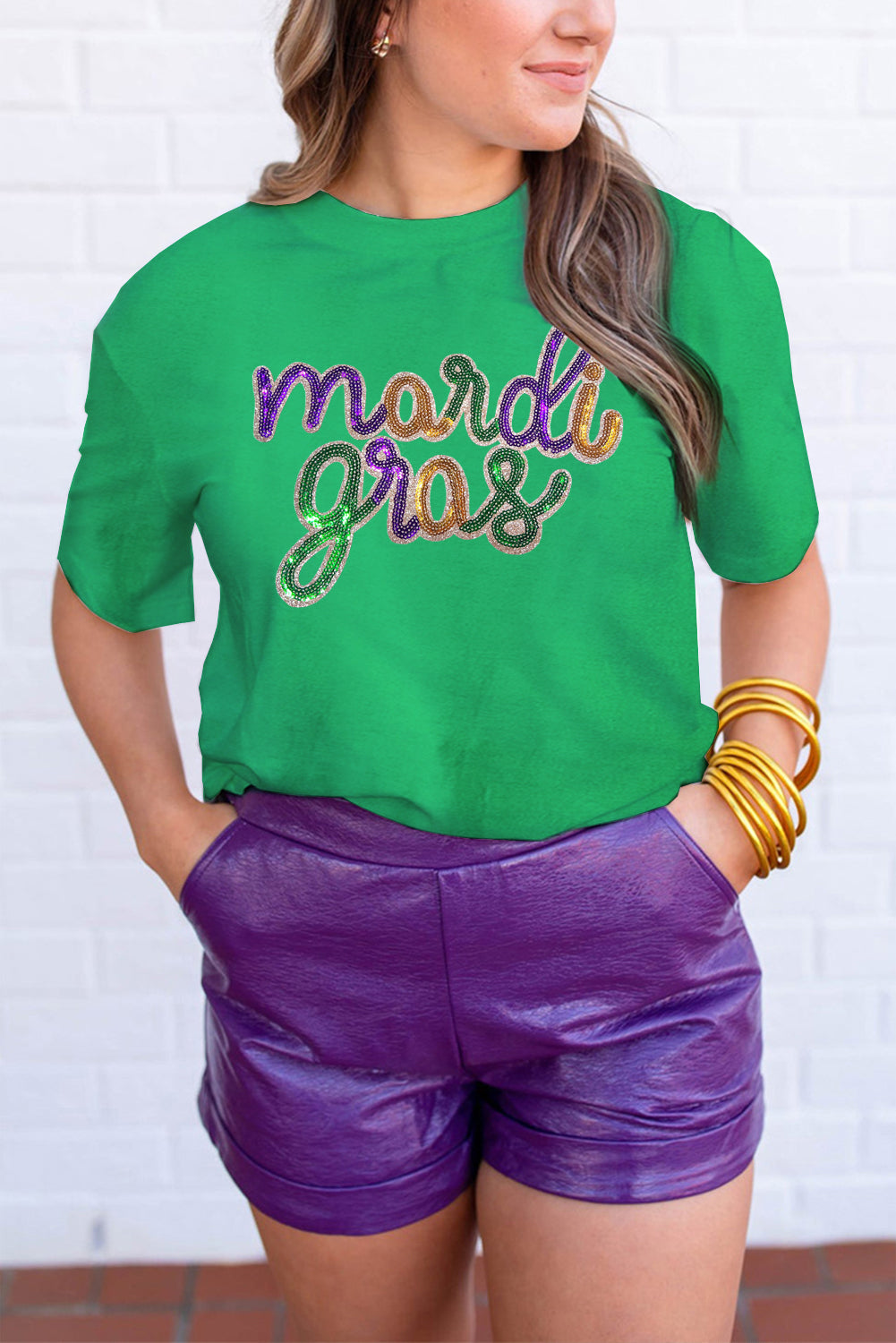 Green Mardi Gras Tee
