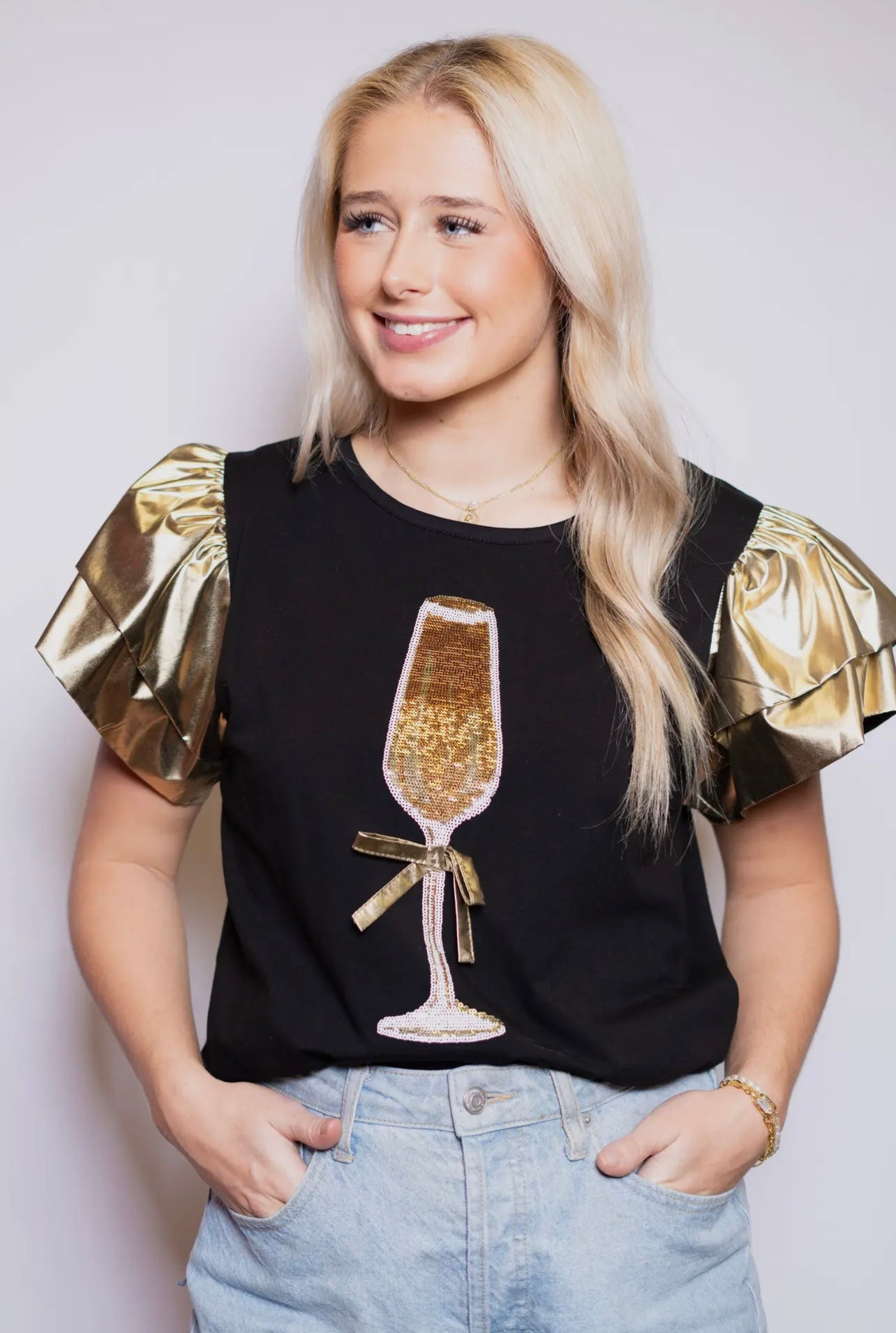Champagne sequin top