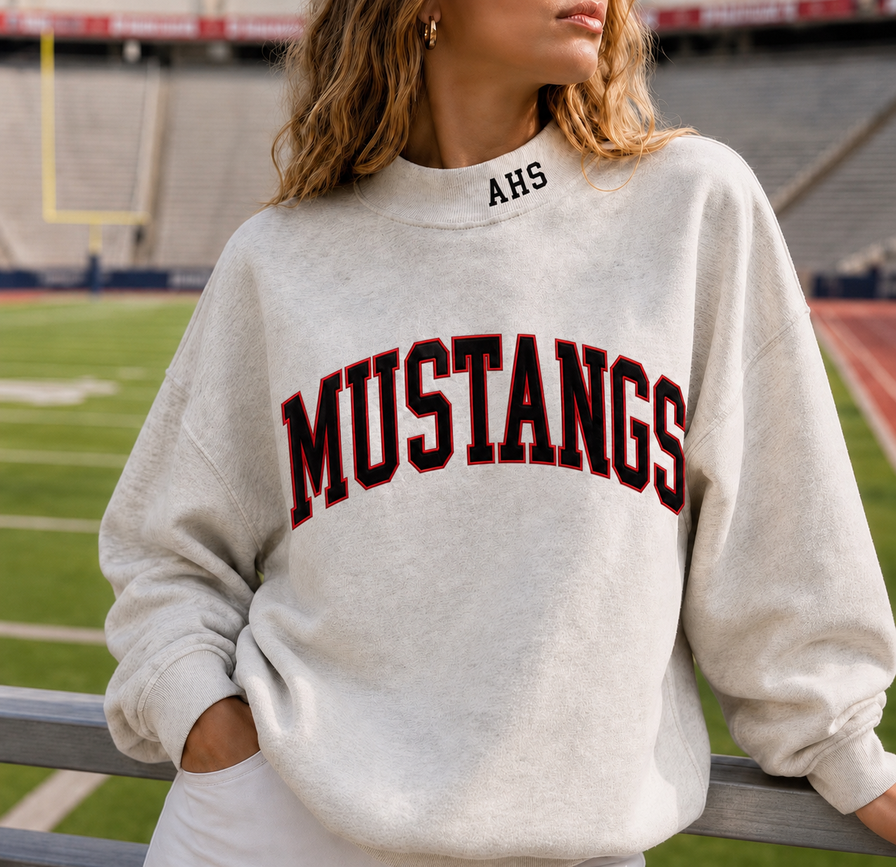 Mustangs mock neck sweatshirt