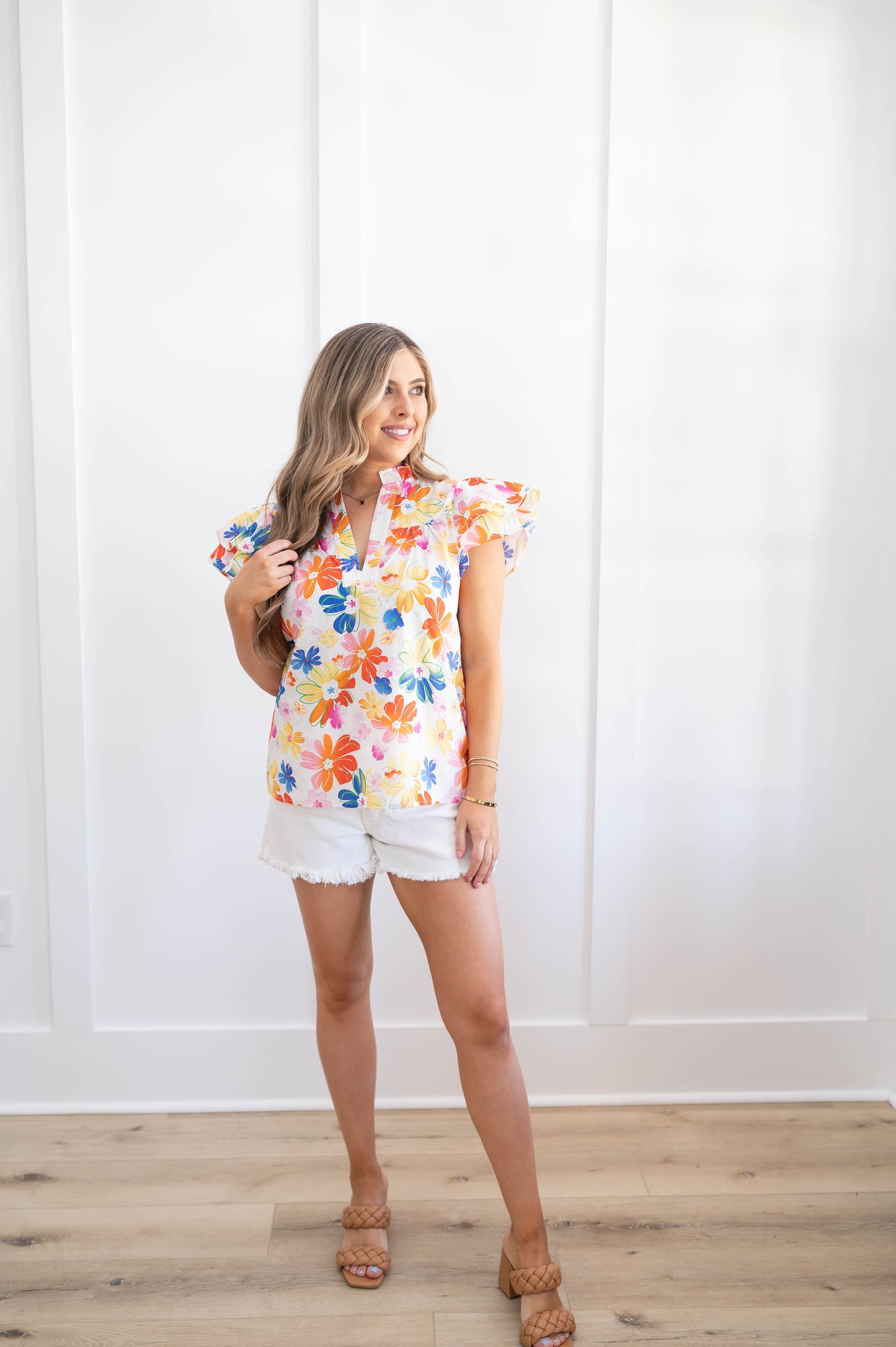 Floral Flutter Blouse