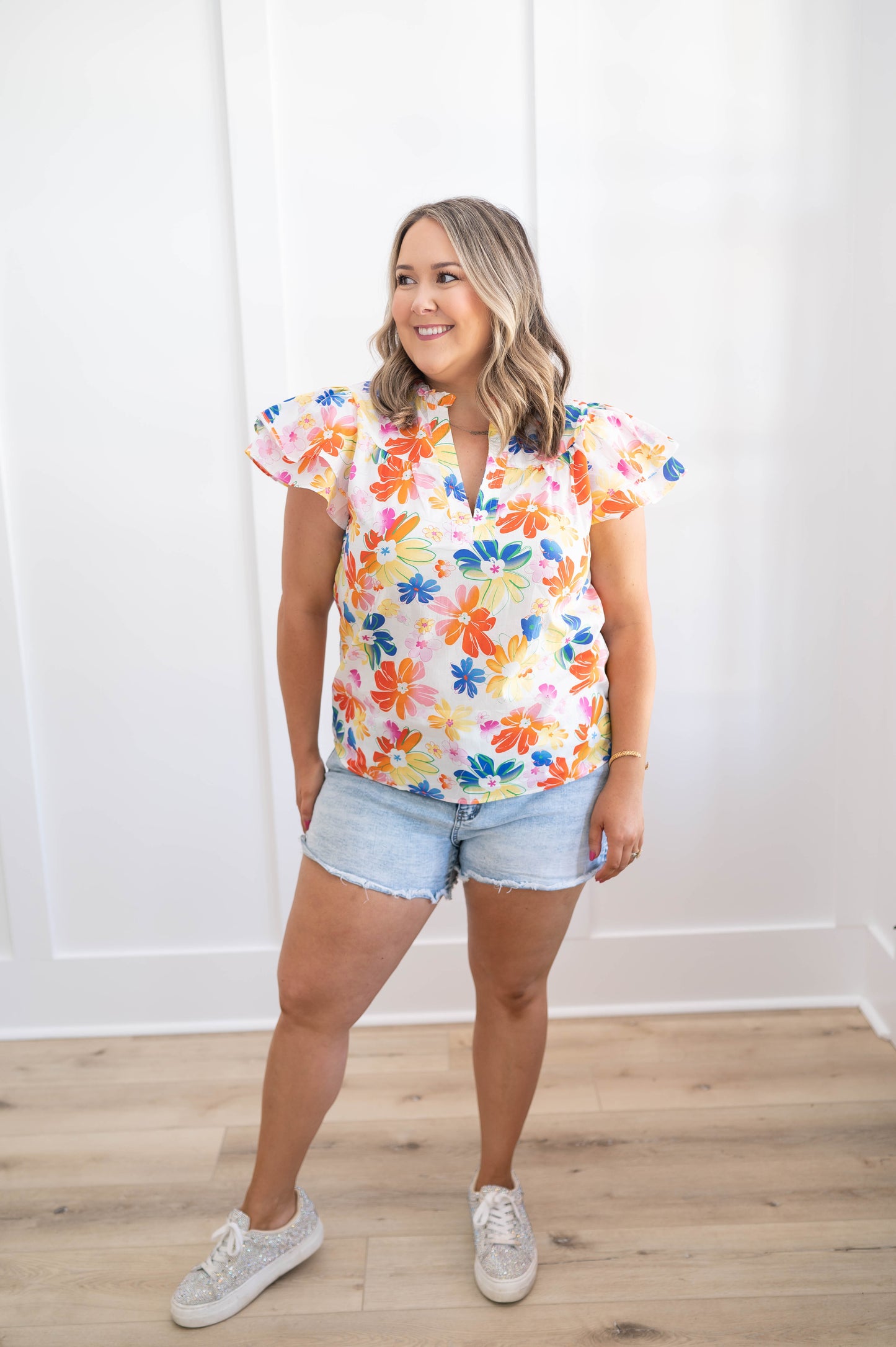 Floral Flutter Blouse