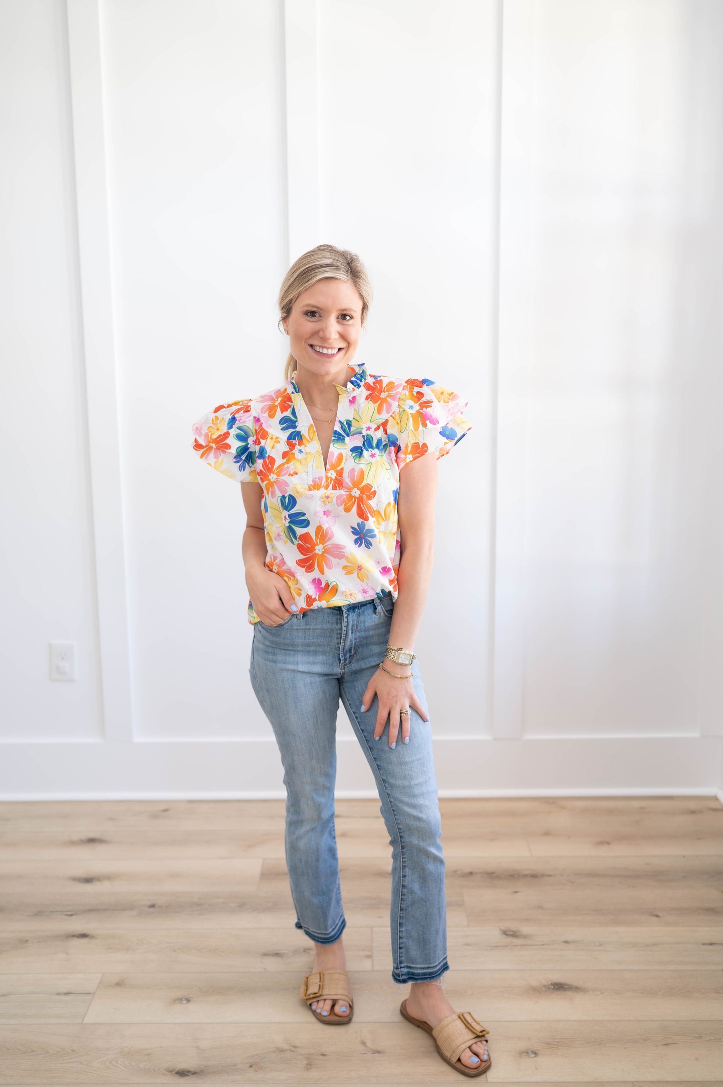 Floral Flutter Blouse