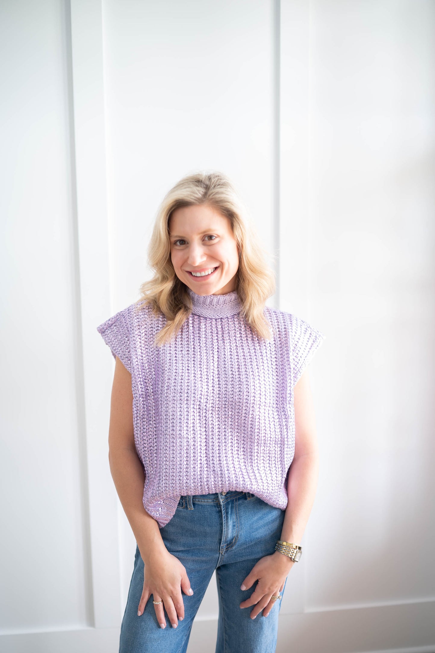 Lavender Skies Metallic Sweater