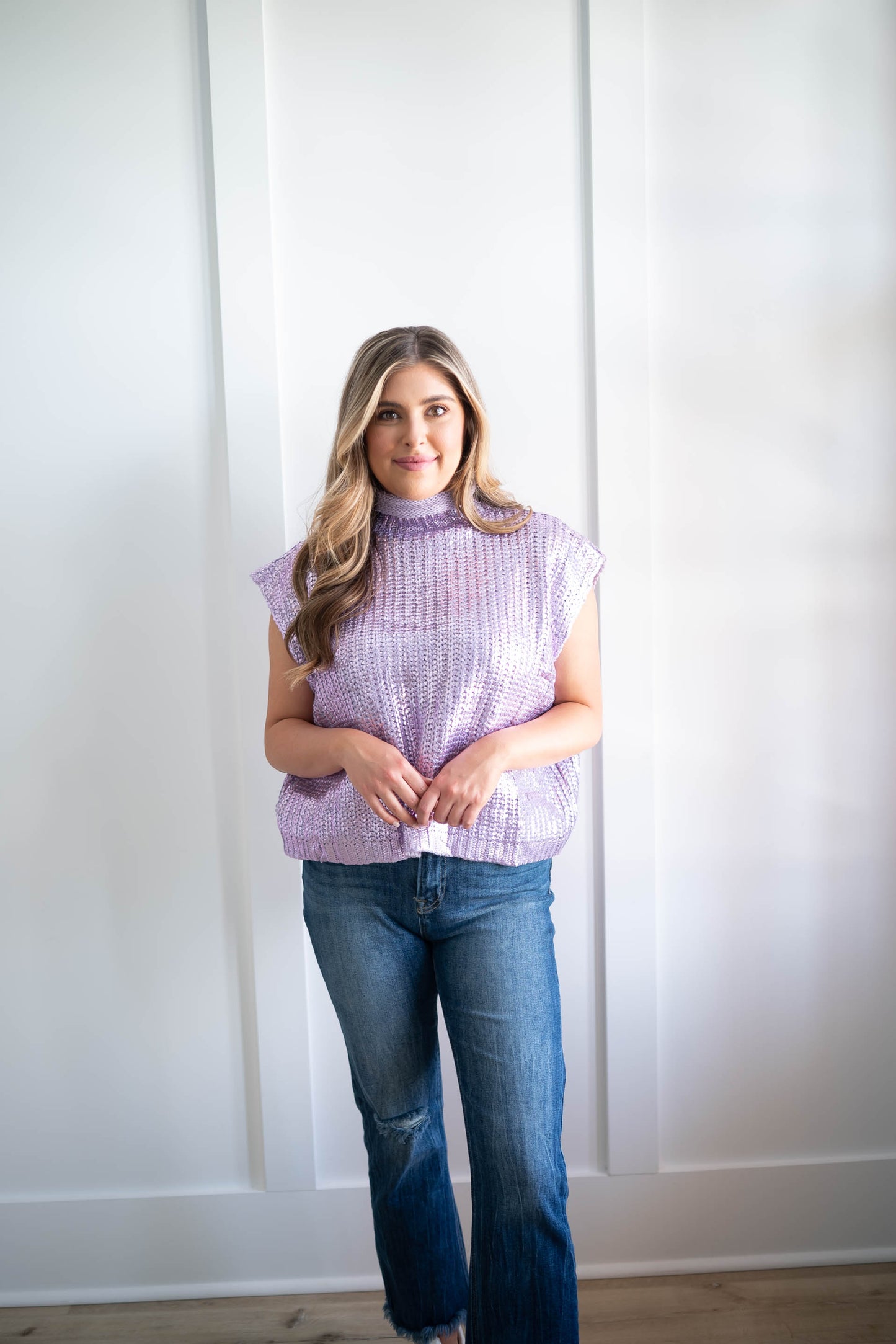 Lavender Skies Metallic Sweater