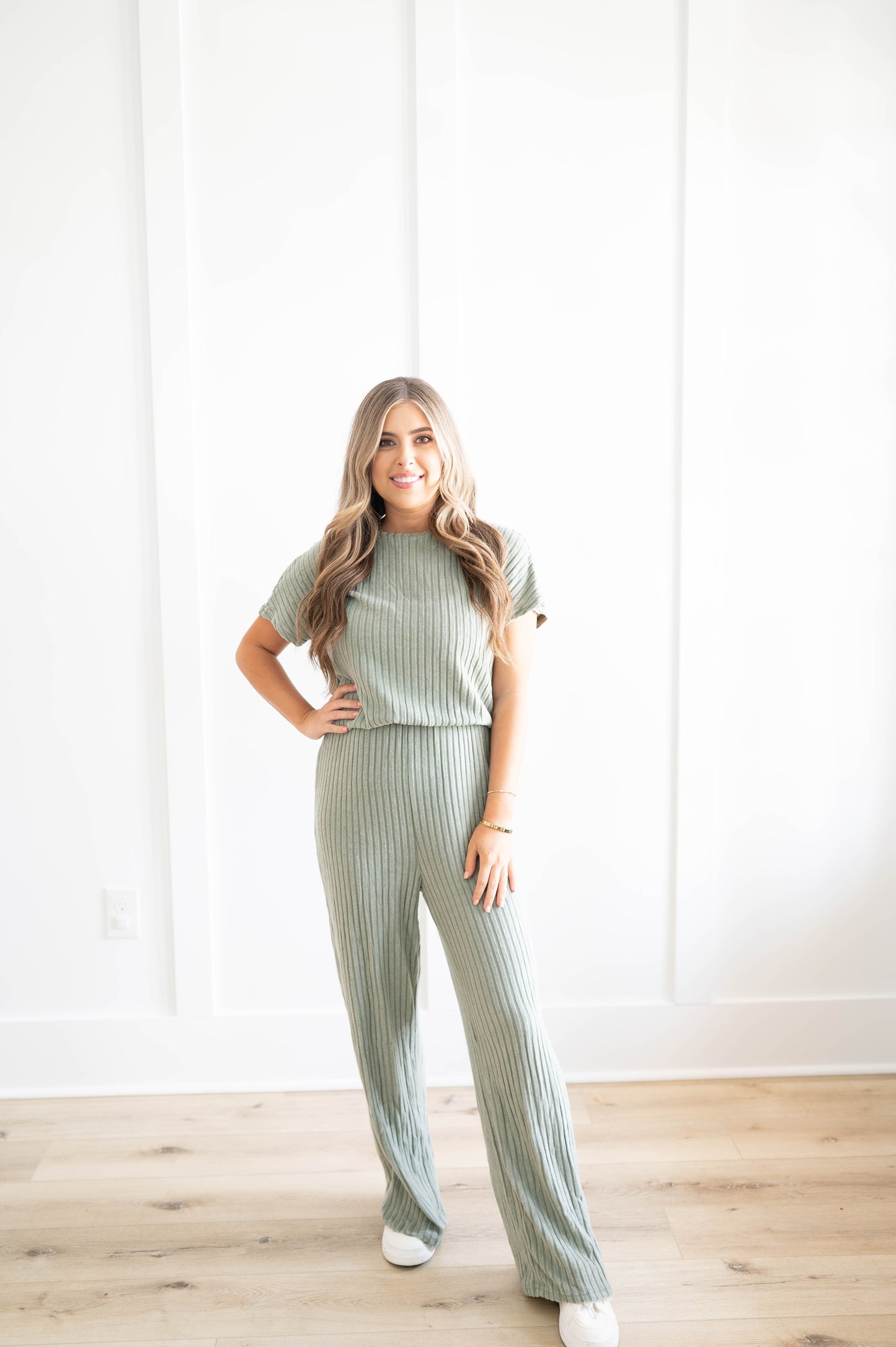 Ribbed Wide Leg Jumpsuit