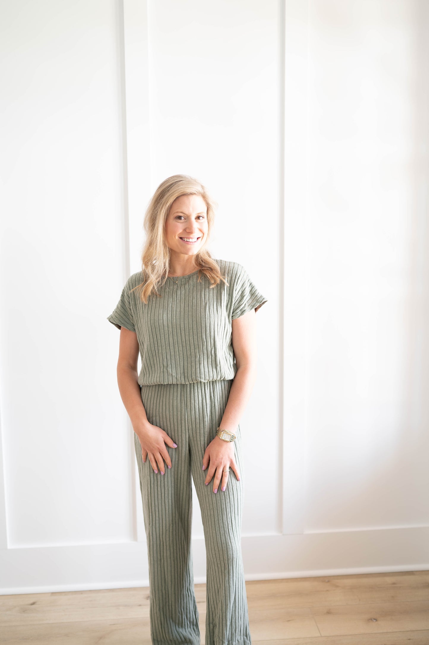 Ribbed Wide Leg Jumpsuit