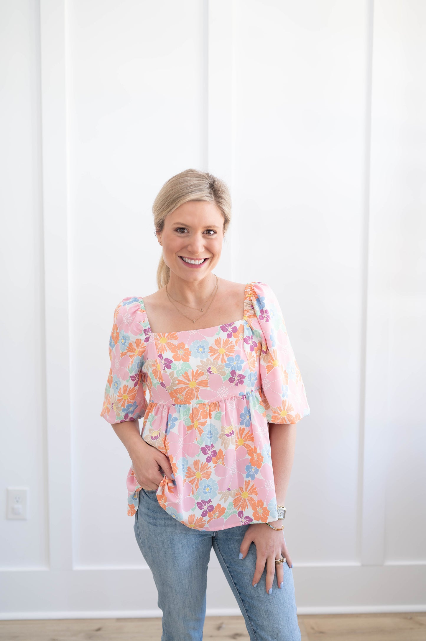 Puff Sleeve Babydoll Top