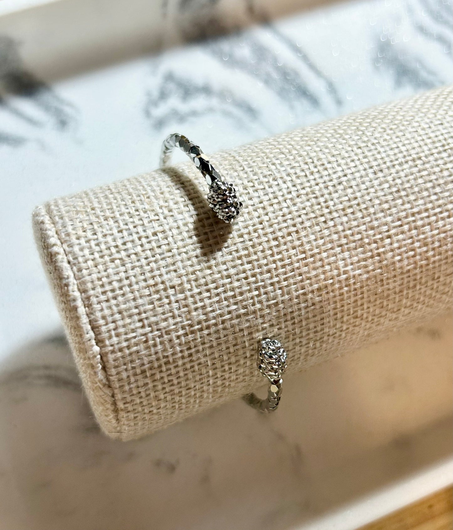 Textured Open Cuff Bangle