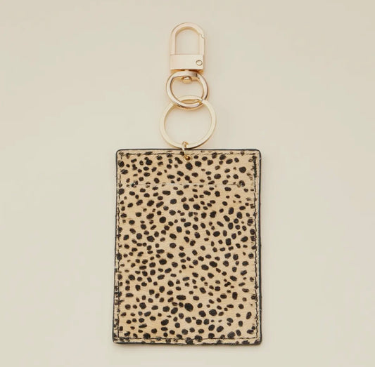 Animal Print Card Holder Keychain