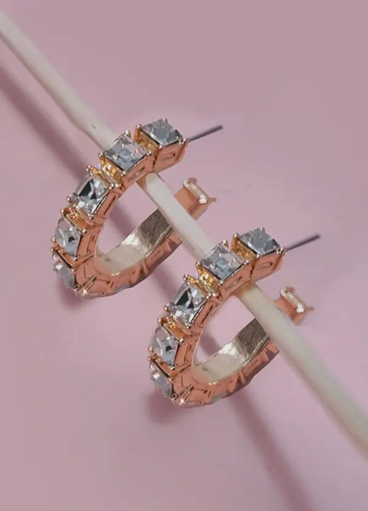 Rhinestone Hoops Gold