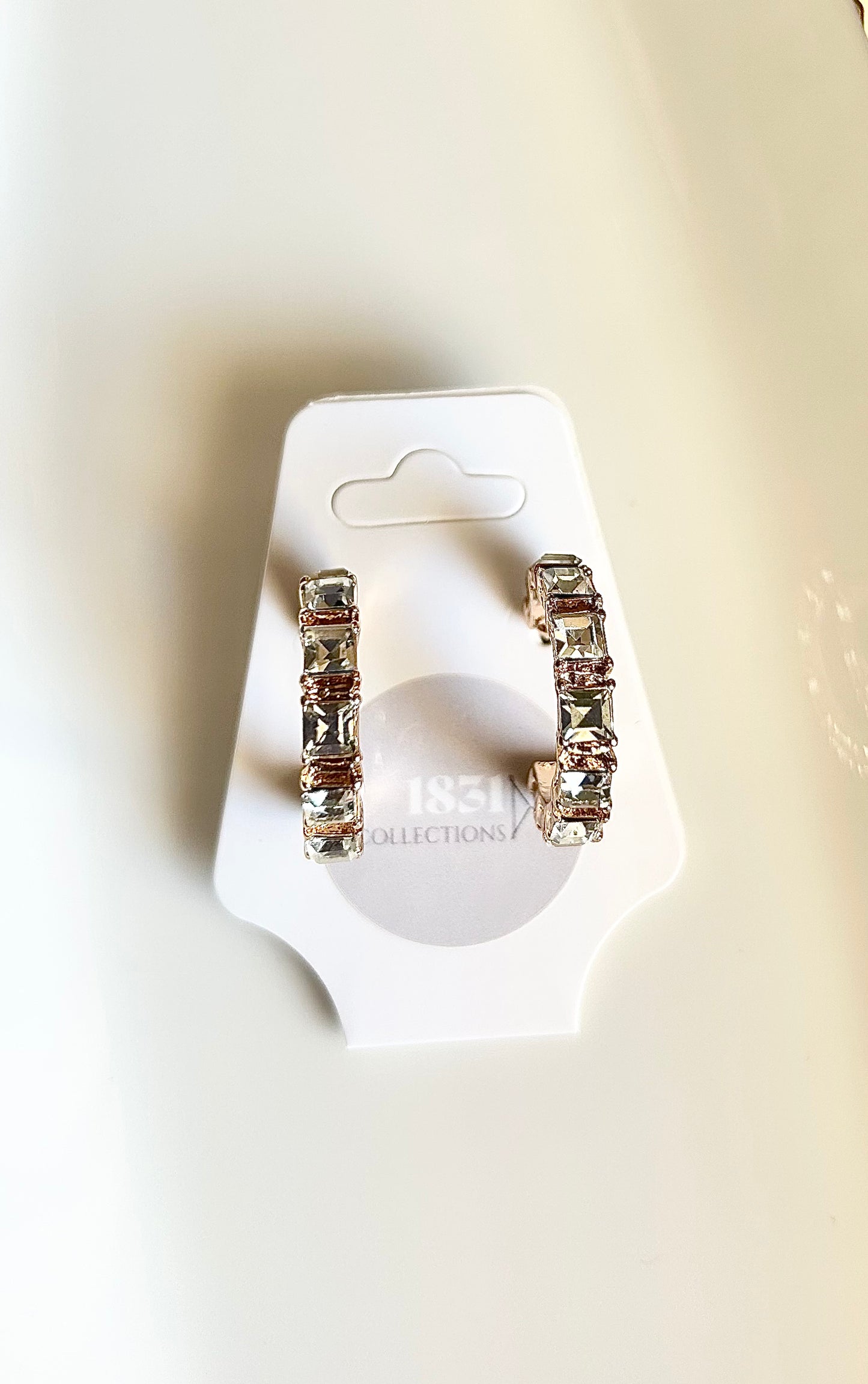 Rhinestone Hoops Gold
