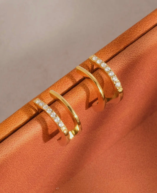 Double cuff earring non tarnish