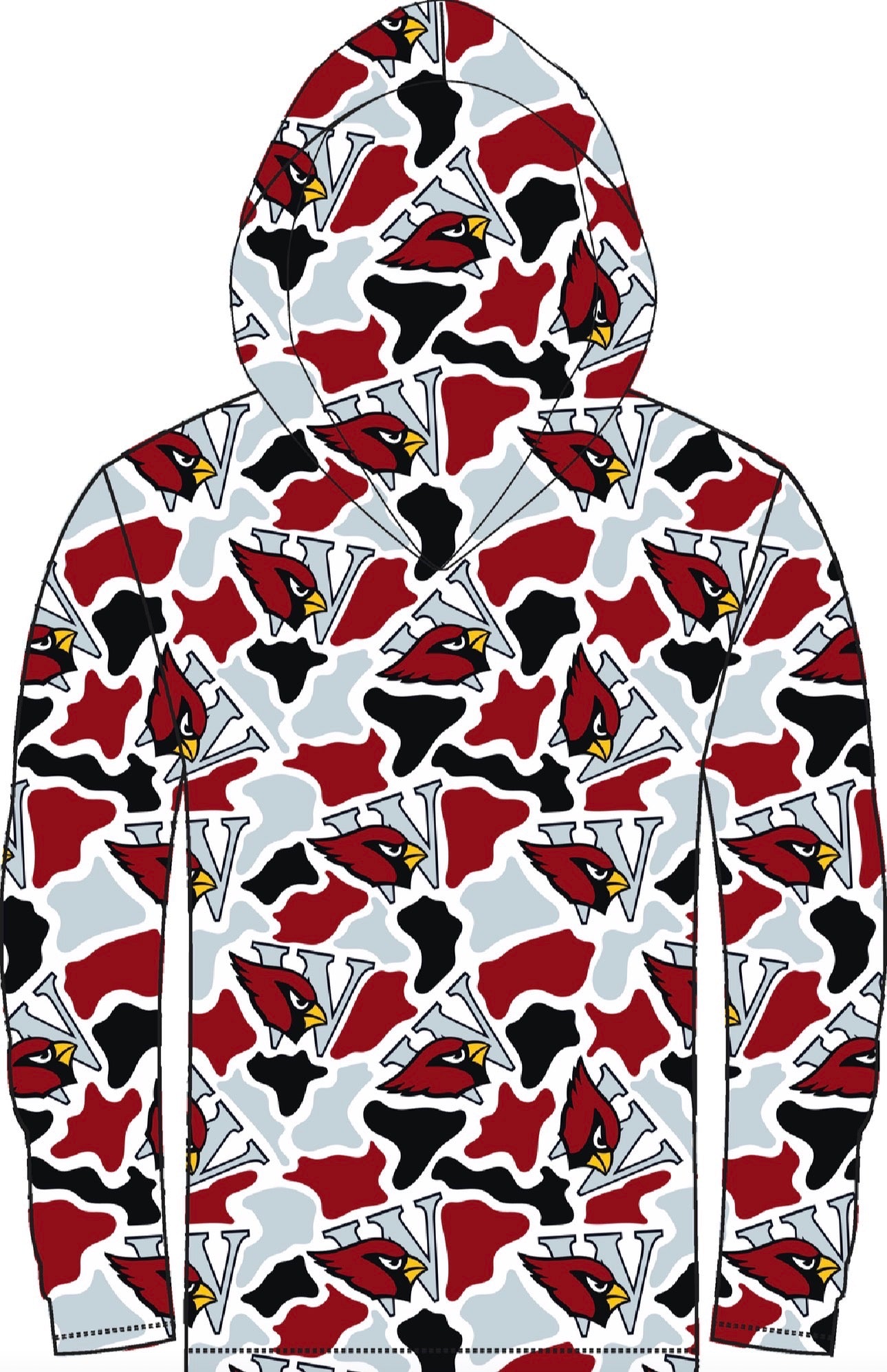 EDW Camo Long Sleeve Hooded Tee