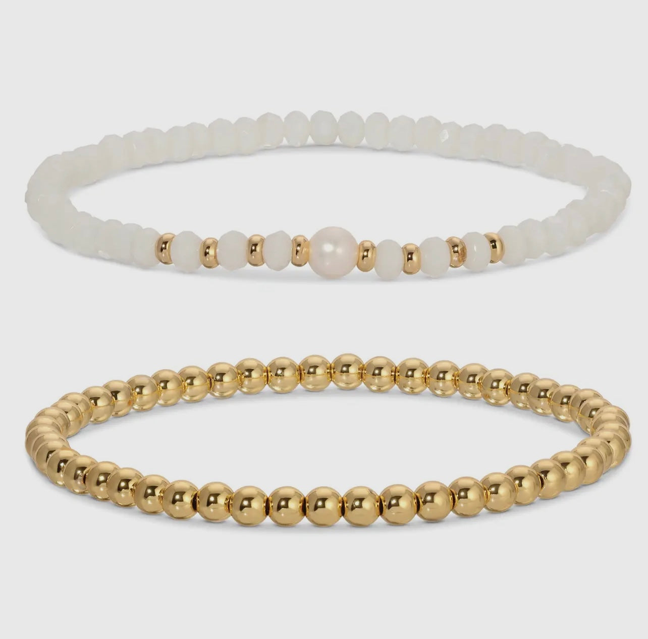 Beaded Duo Pearl Bracelet Set (2 colors)