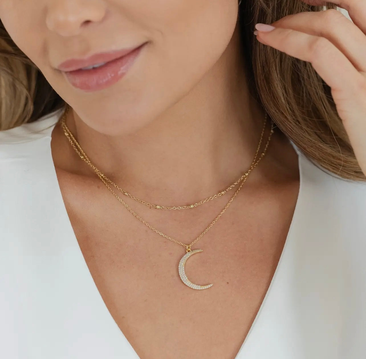 Layered Moon Necklace