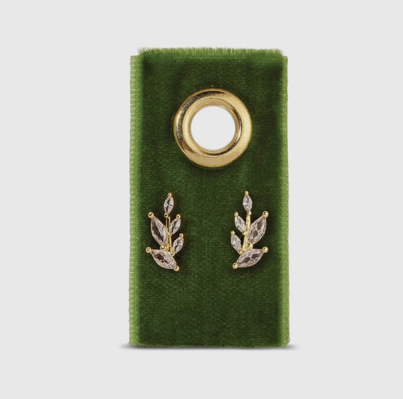 Rhinestone Leaf on Velvet Tag