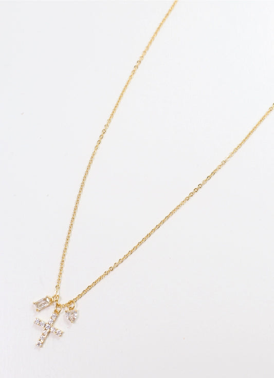 Rhinestone Cross with Pendants