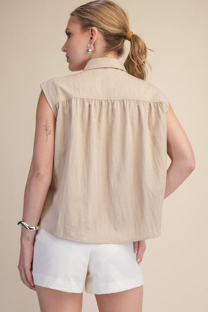 Sleeveless Keyhole Blouse