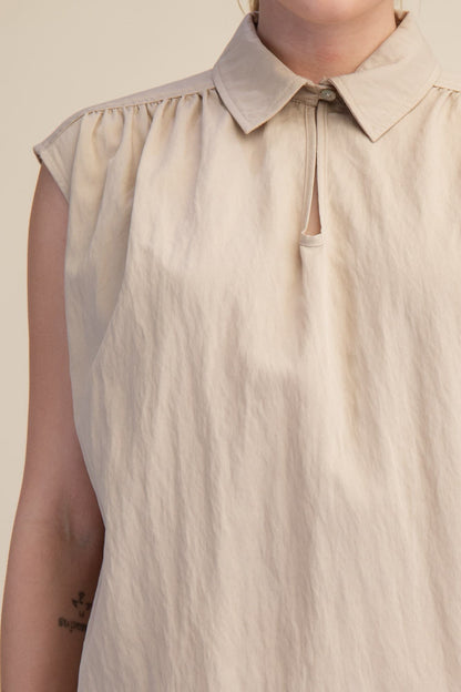 Sleeveless Keyhole Blouse