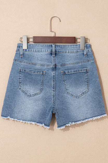 Pearl Raw Hem Denim Shorts