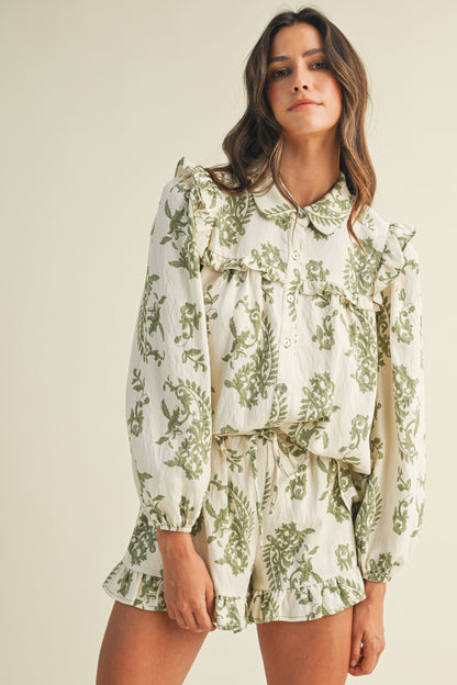 Floral Babydoll Short Set