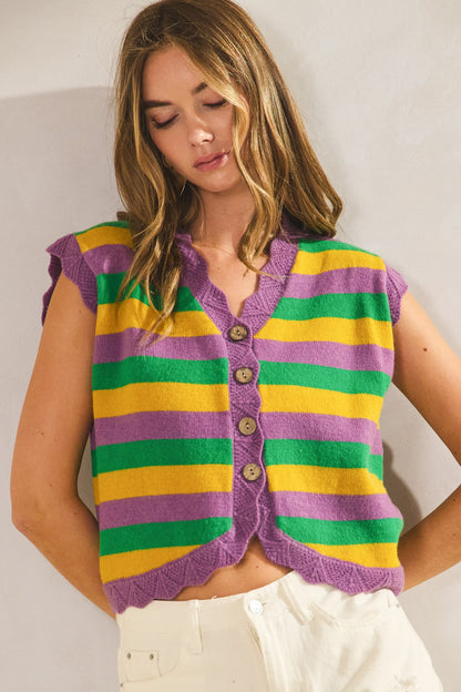 Mardi Gras Stripe Vest