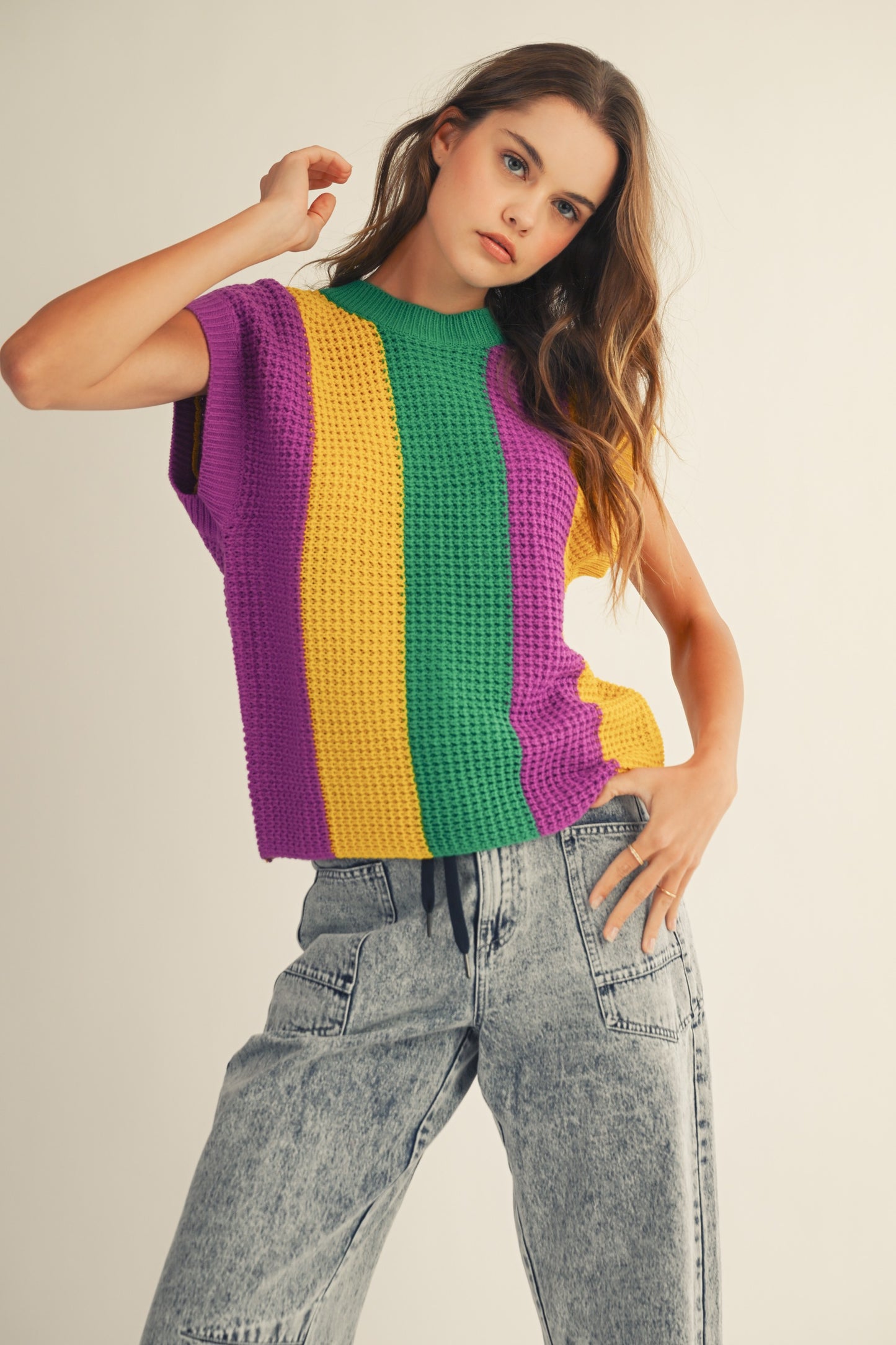 Mardi Gras Sleeveless Sweater