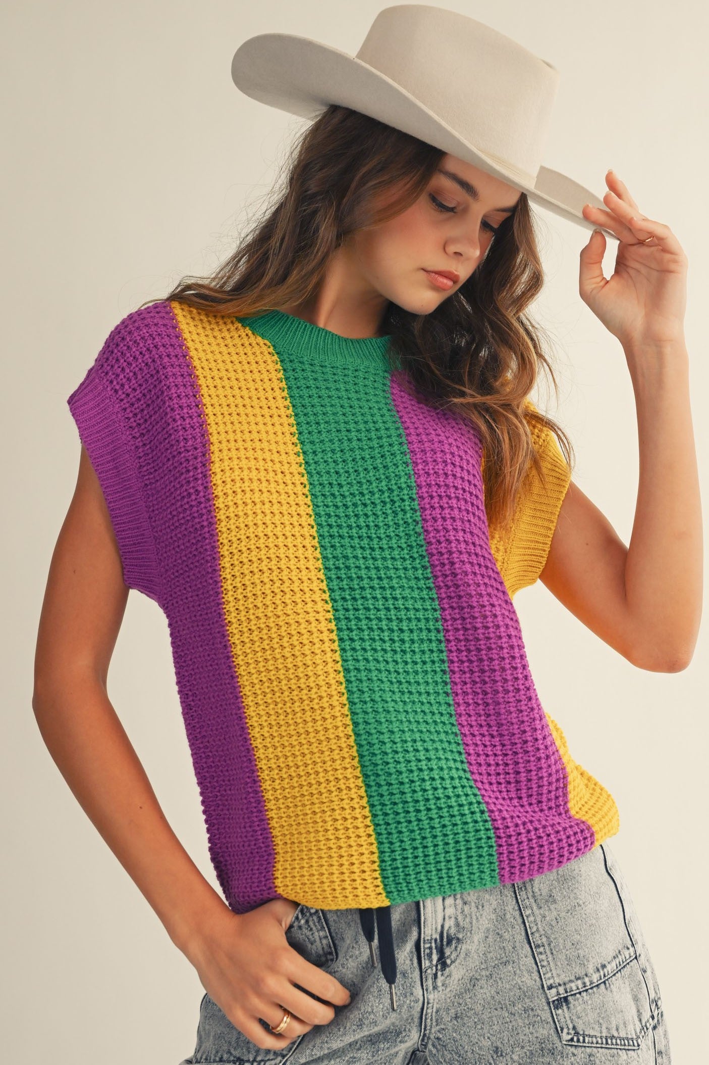 Mardi Gras Sleeveless Sweater