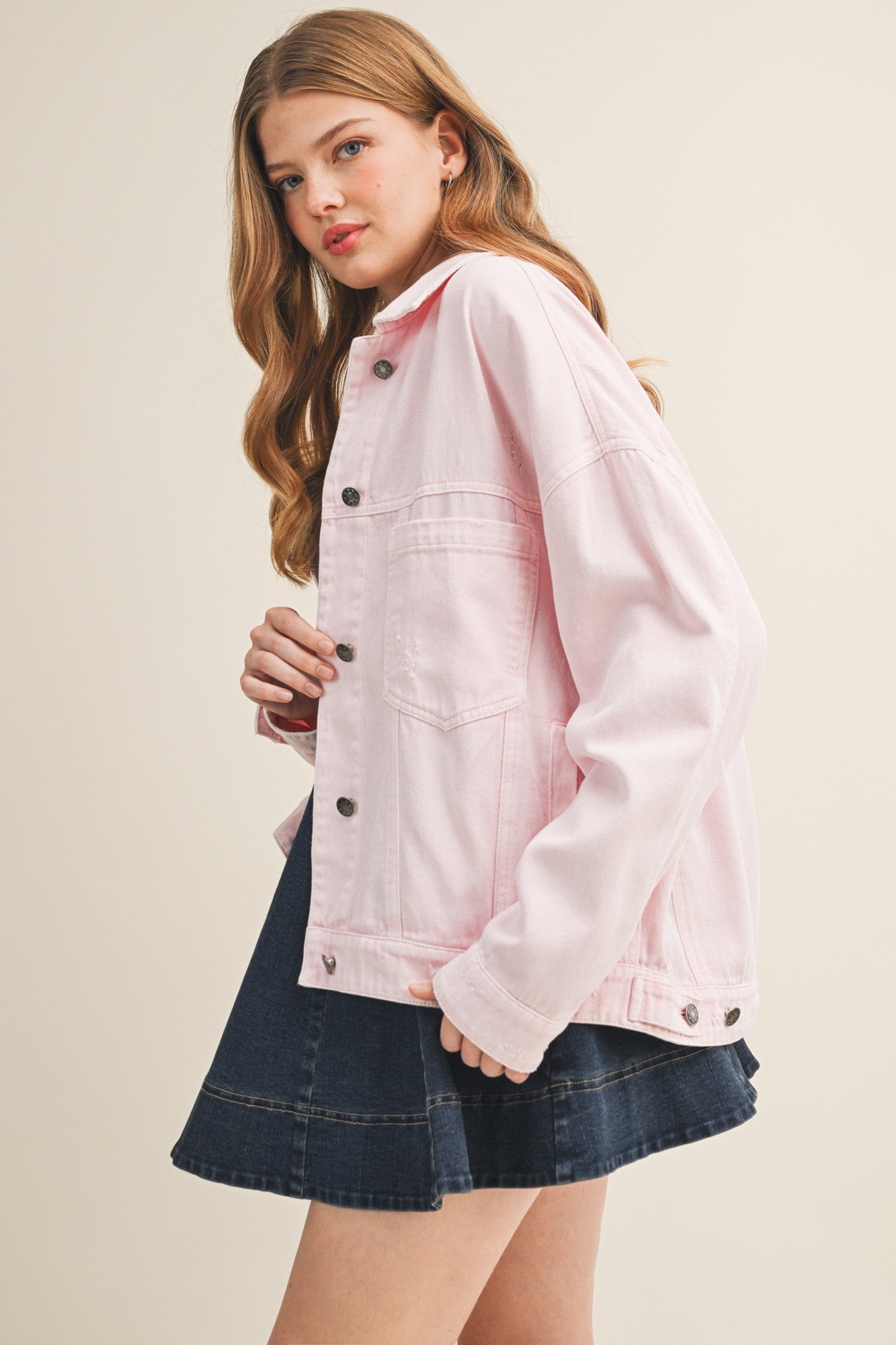 Peony Pink Denim Jacket