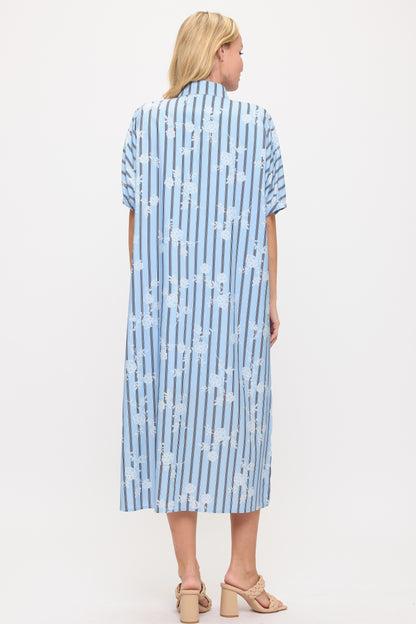 Stripe and Floral Maxi Dress