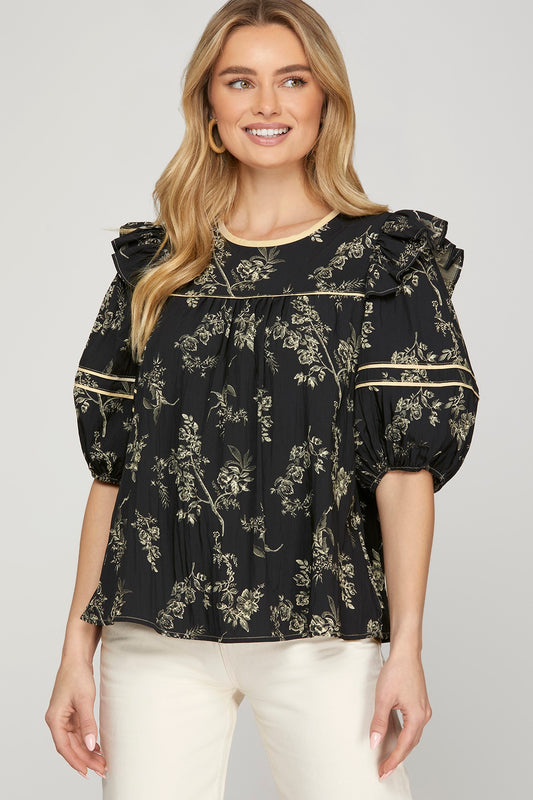 Puff Sleeve babydoll top