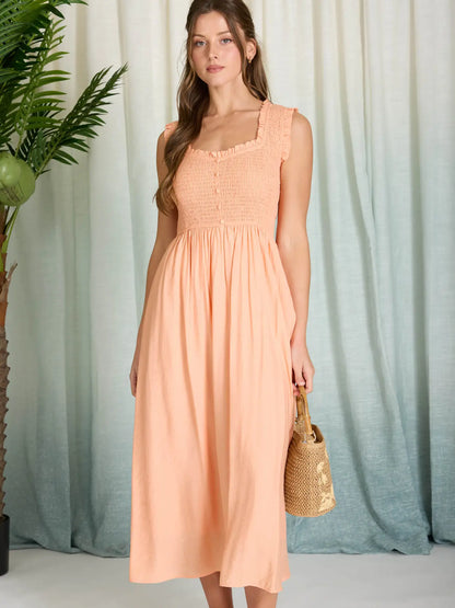Sweetheart Smocked Maxi Dress