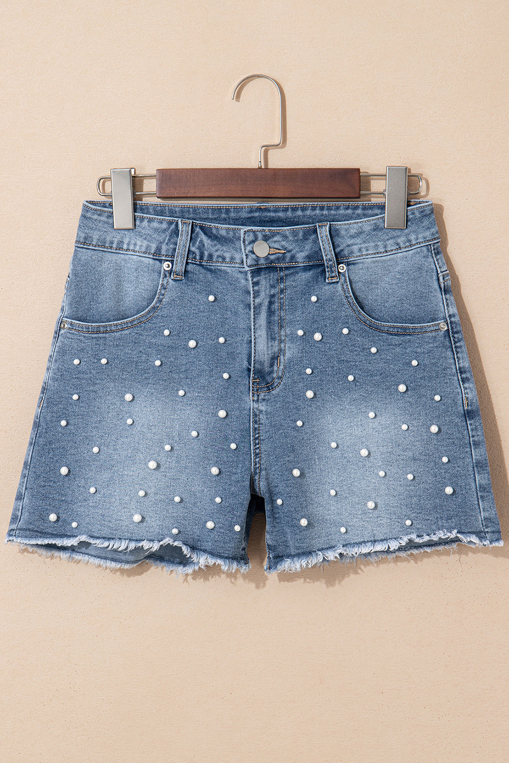 Pearl Raw Hem Denim Shorts