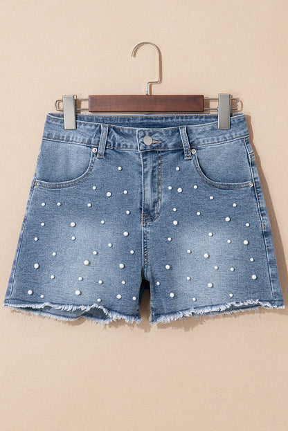 Pearl Raw Hem Denim Shorts