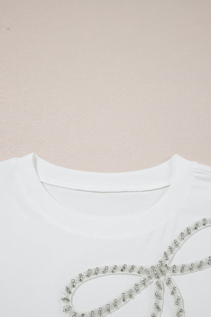 Rhinestone Bow Tee