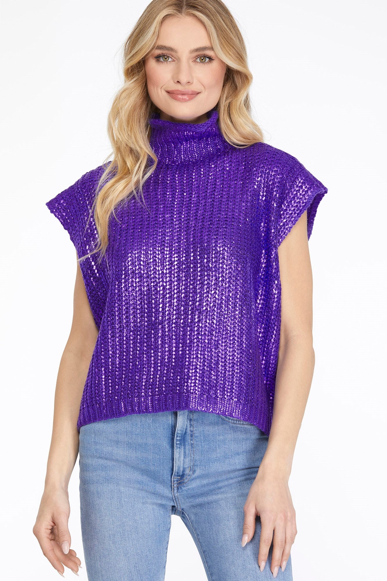 Mardi Gras Metallic Sweater