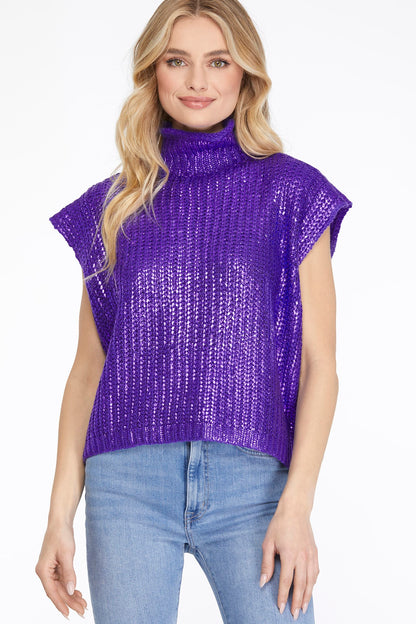 Mardi Gras Metallic Sweater