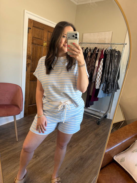 Baby blue stripe set