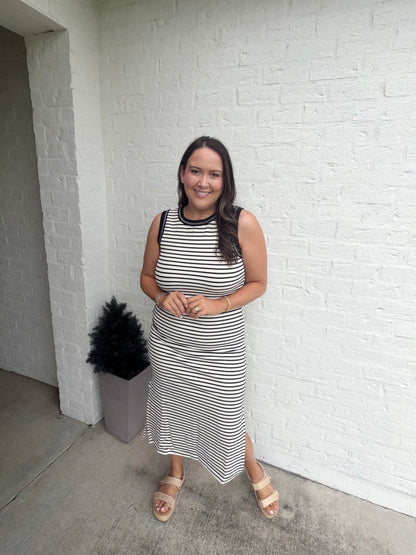 Stripe fitted everyday dress