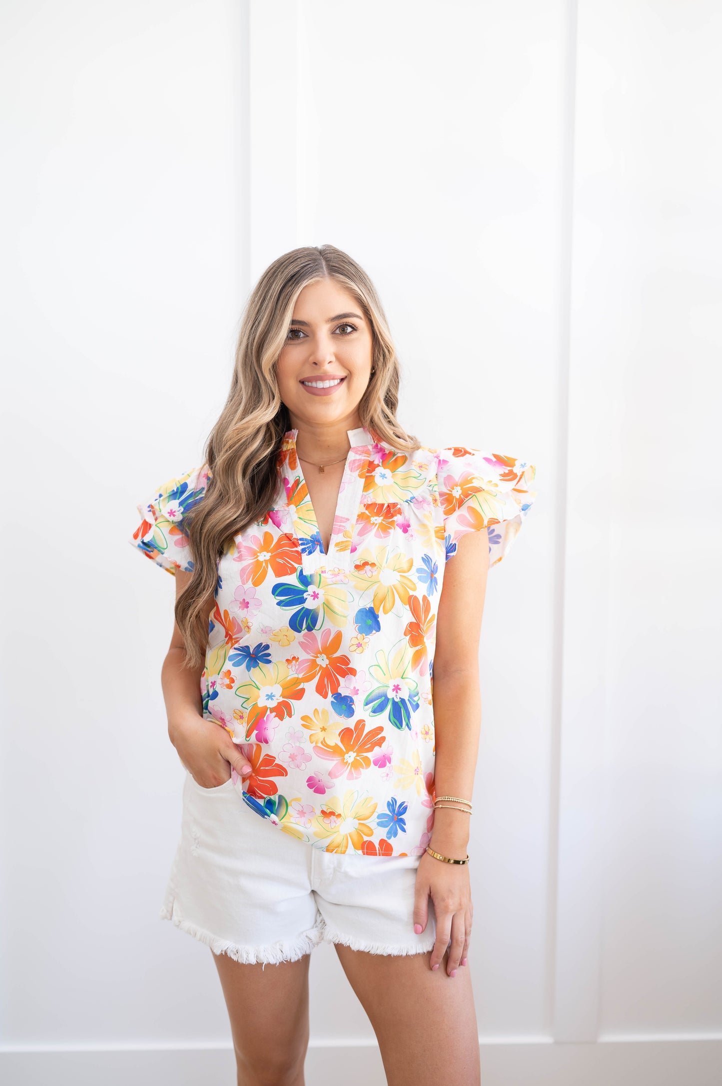 Floral Flutter Blouse