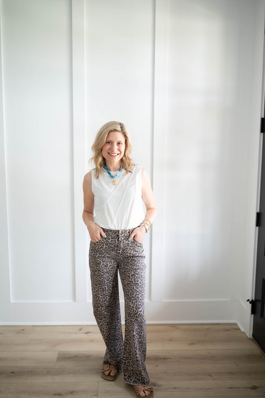 Cheetah Denim Pants
