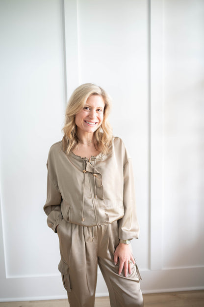 Cool Mom Satin Jogger set