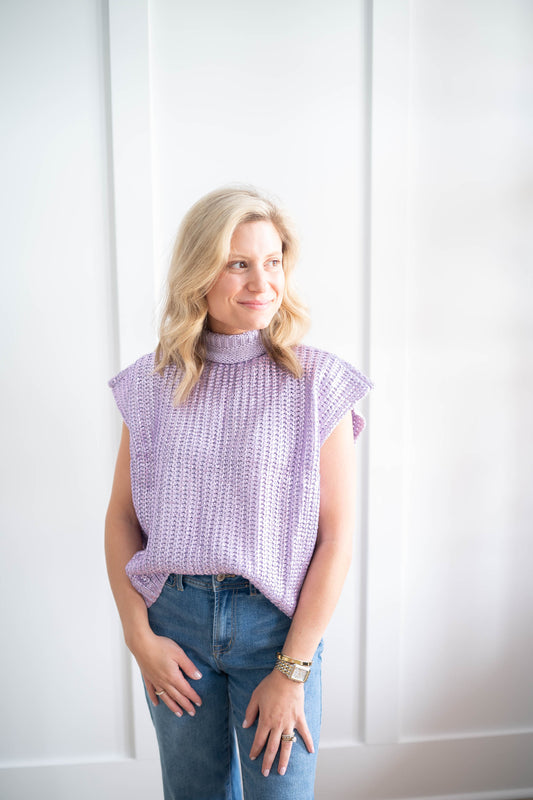 Lavender Skies Metallic Sweater
