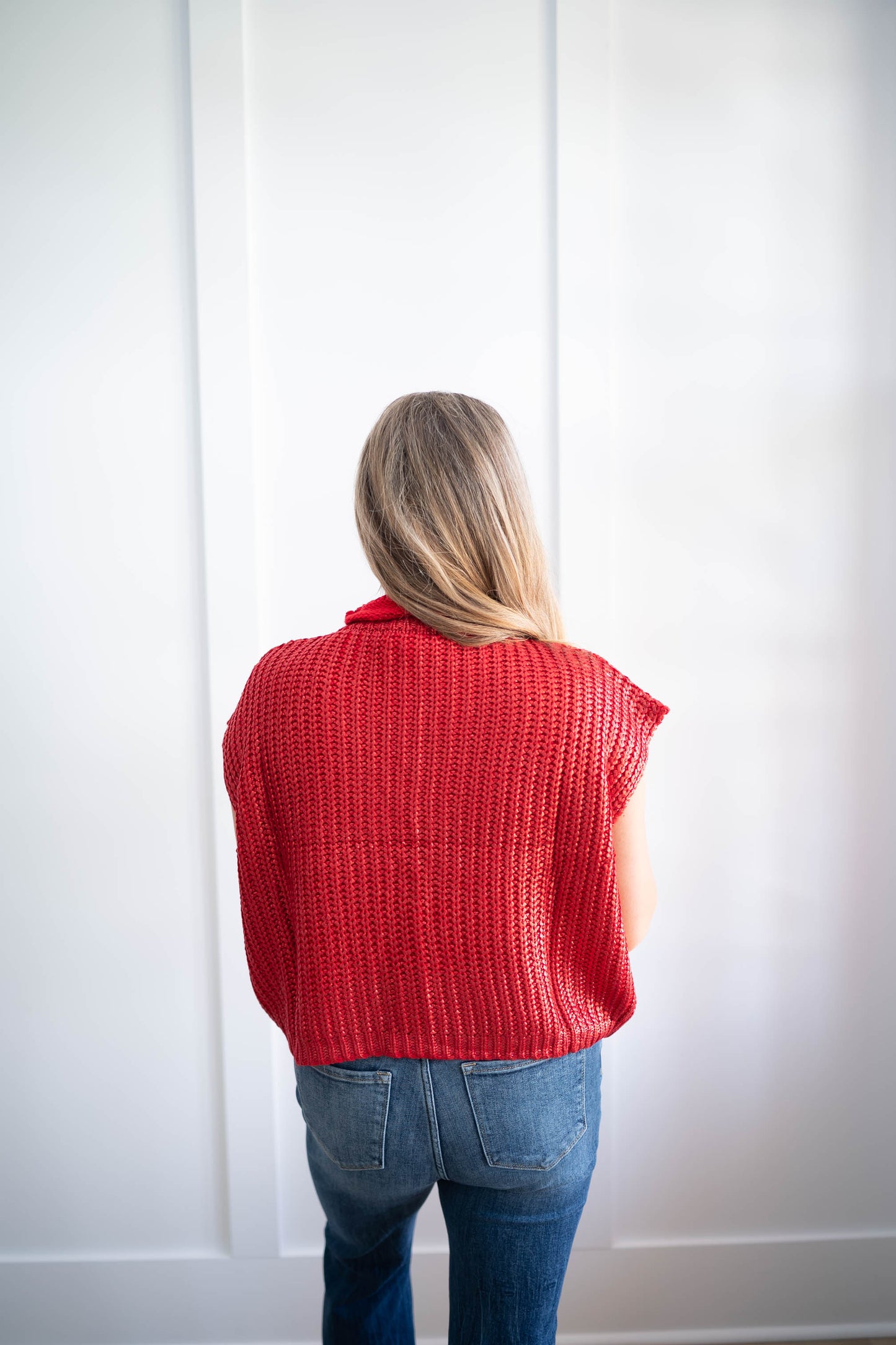Big Apple Red Metallic Sweater