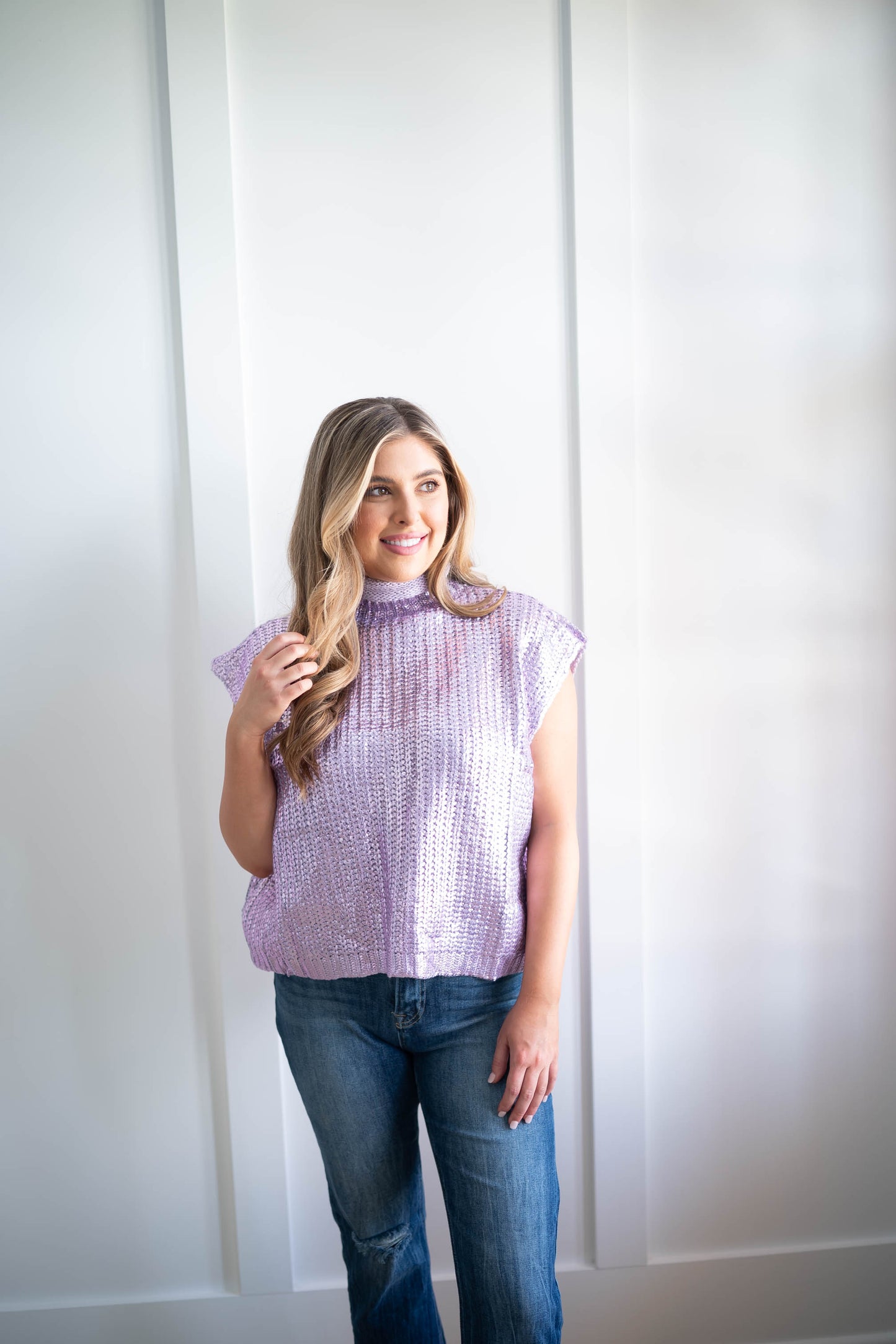 Lavender Skies Metallic Sweater